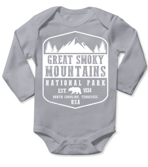 Great Smoky Mountains Long Sleeve Baby One-Piece