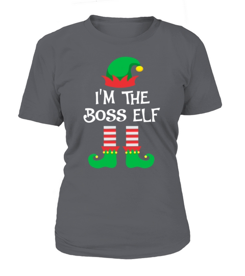 I m The Boss Elf Matching Family Group Christmas Women's T-Shirt