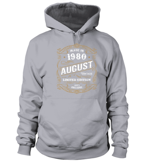 41st Birthday 1980 August Made Born Vintage Women's Hoodie