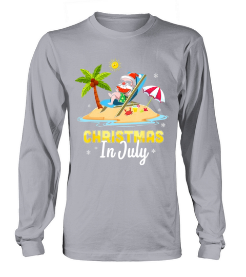 Christmas in July Santa Claus Beach Watermelon Men's Long Sleeve