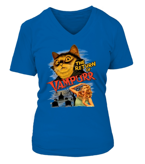 The Return Of Vampurr Cat Vampire V-neck T-Shirt Woman