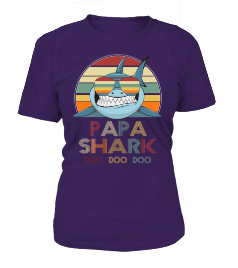 Retro Vintage Papa Shark Tshirt gift for Father Women's T-Shirt