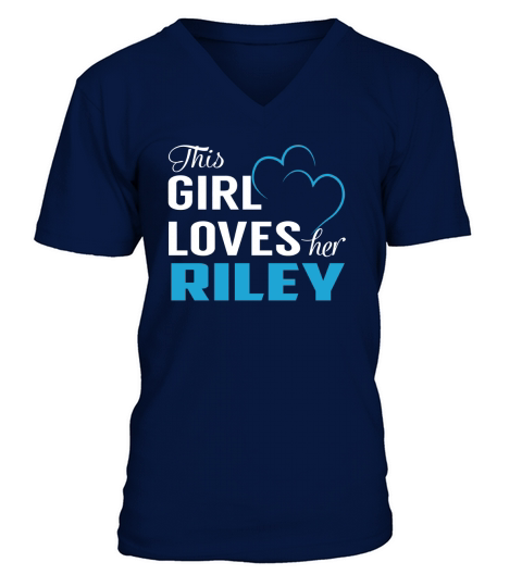 This Girl Loves Her RILEY Name Shirts V-Neck T-shirt