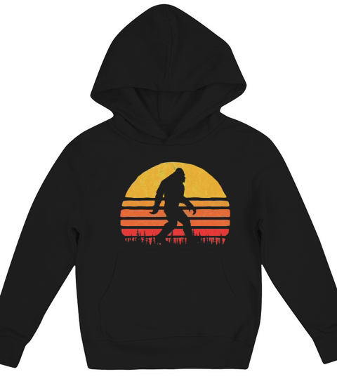RETRO BIGFOOT SILHOUETTE SUN VINTAGE - BELIEVE Kids Hoodie