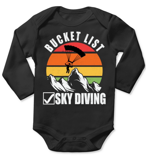 Bucket List Sky Diving Long Sleeve Baby One-Piece