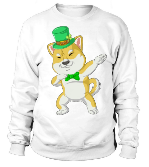 dabbing shiba inu st patricks day Men's Sweatshirt