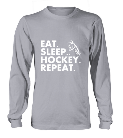 Eat Sleep Hockey Repeat Funny Hockey Women's Long Sleeve