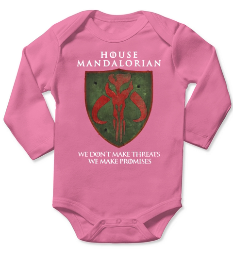 House Mandalorian We dont make threats We make promises Long Sleeve Baby One-Piece