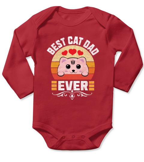 Best Cat Dad Ever Long Sleeve Baby One-Piece