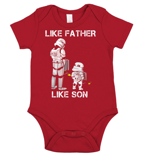 Like Father Like Son Stormtrooper Peeing shirt Short Sleeve Baby One-Piece