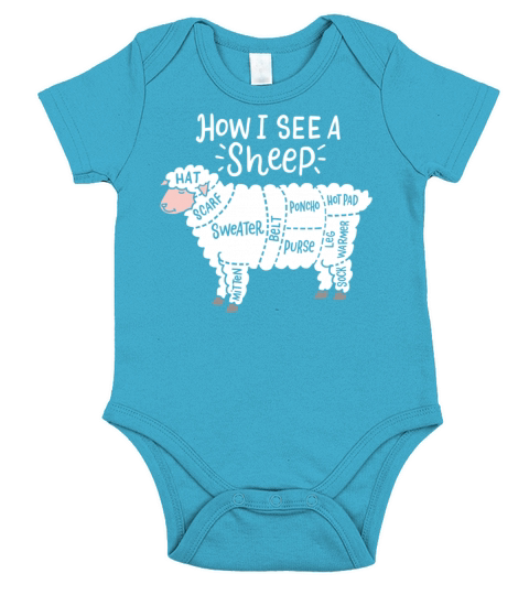 Funny Knitter Knitting How I See A Sheep Short Sleeve Baby One-Piece