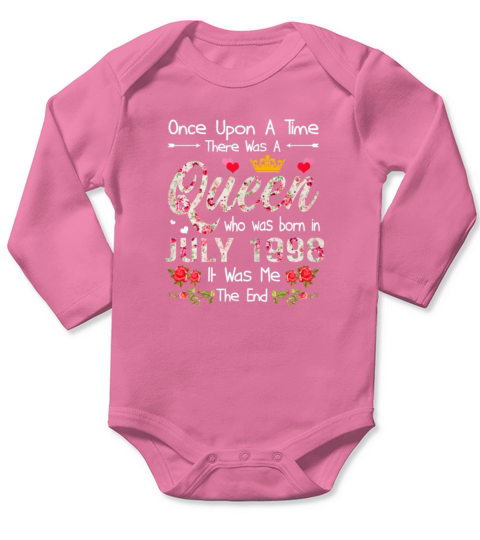 Womens Girls 21st Birthday Queen July 1998 Shirt Long Sleeve Baby One-Piece