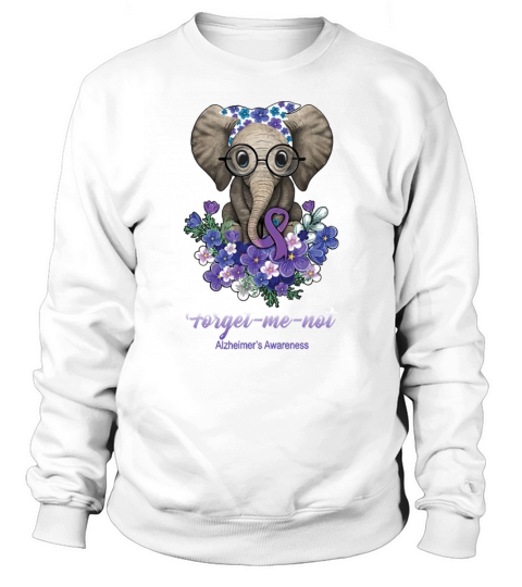 Elephant forget me not Alzheimers Awareness shirt Sweatshirt Unisex