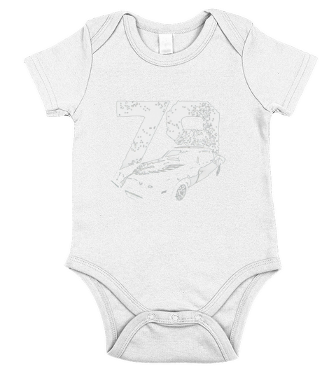 1979 Trans Am Three Quarter View with Year Dark Color Short Sleeve Baby One-Piece