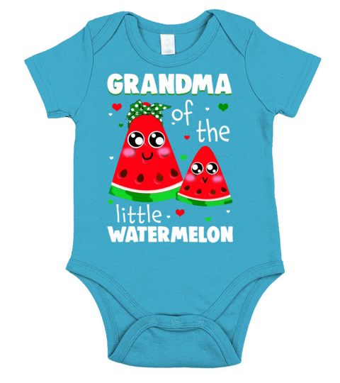 Grandma Of The Little Watermelon Matching Family T Short Sleeve Baby One-Piece