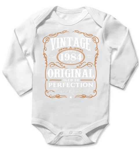 Vintage Made In 1984 original aged to perfection Long Sleeve Baby One-Piece