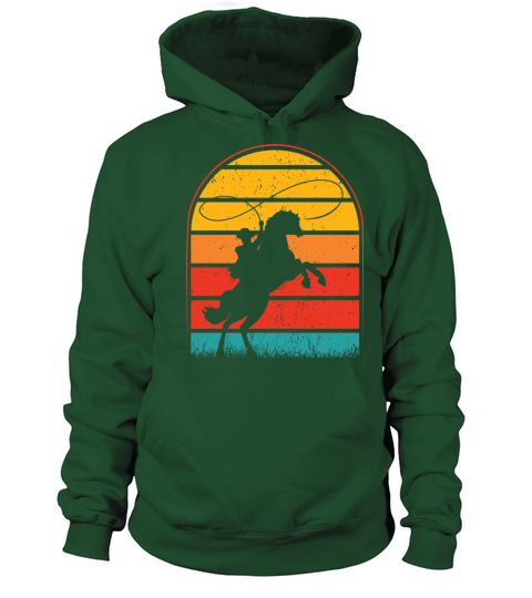 Colorful Retro Vintage Sunset Cowboy Horse Women's Hoodie