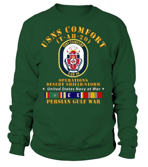 Navy USNS Comfort T AH 20 Gulf War w Ship Ribbons Women's Sweatshirt