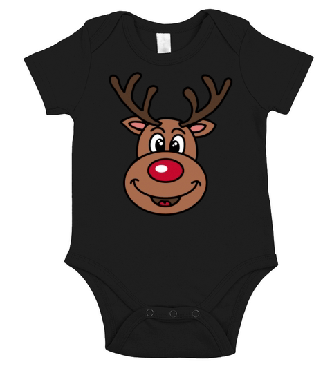Rudolph The Red Nose Reindeer funny tshirt Short Sleeve Baby One-Piece
