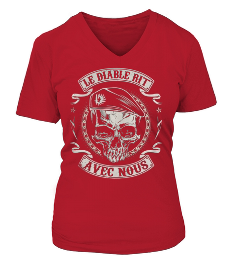 PARACHUTISTE  LE DIABLE RIT  AVEC NOUS V-neck T-Shirt Woman