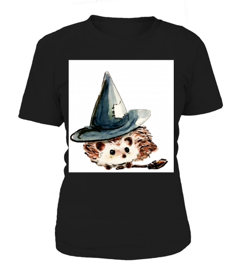 Halloween Hedgehog Witch Photographic Print Women's T-Shirt