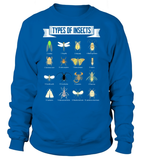 Kids Types Of Insects Bug Science funny saying Women's Sweatshirt