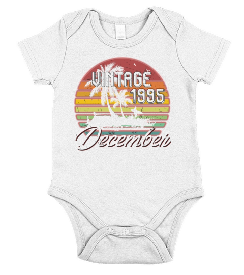 23th Birthday Gifts Retro Vintage December 1995 Short Sleeve Baby One-Piece