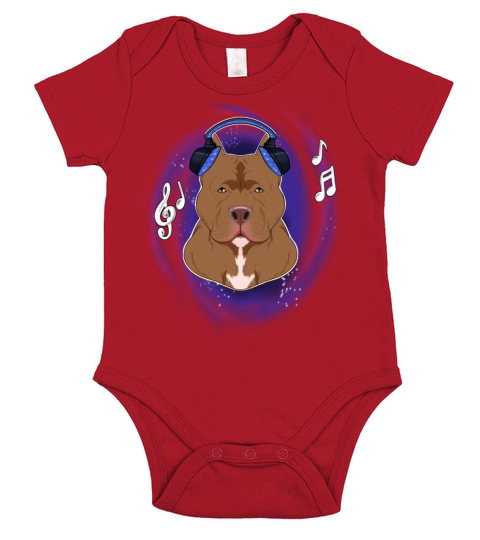 Music Lover I DJ Headphones I Pitbull Short Sleeve Baby One-Piece