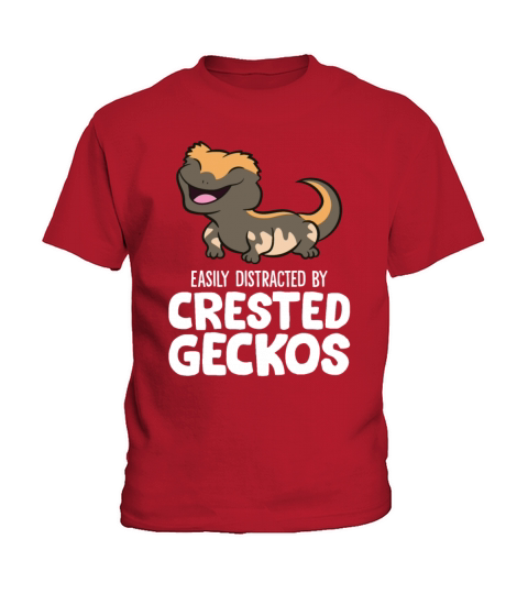 Easily Distracted By Crested Geckos Kids T-Shirt