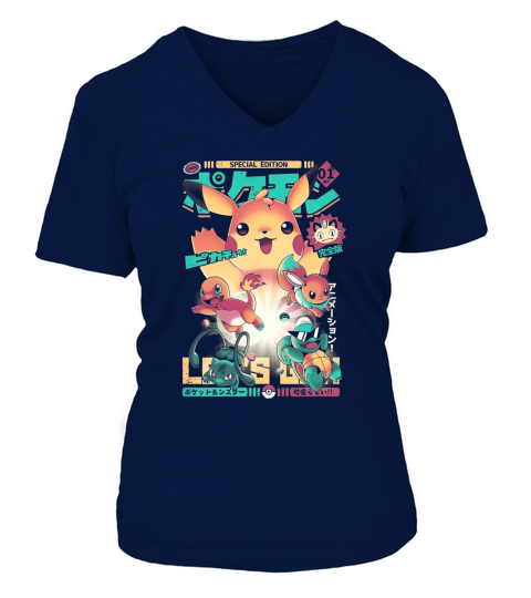 Pikachu Pokemon V-neck T-Shirt Woman