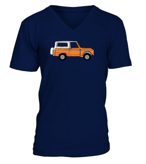 Vintage Orange Ford Bronco Design Men's V-Neck T-shirt