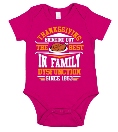 Best In Family Dysfunction Funny Thanksgiving Short Sleeve Baby One-Piece