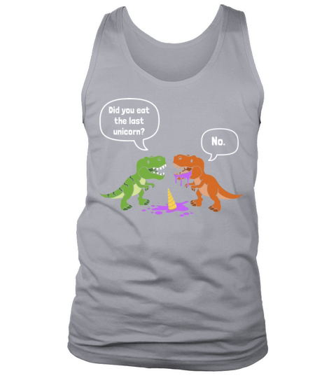 Funny Dinosaur Trex Eat Unicorn Humor Men's Tank Top