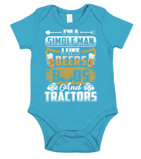 simple man i like beers boobs and tractors sexy la Short Sleeve Baby One-Piece