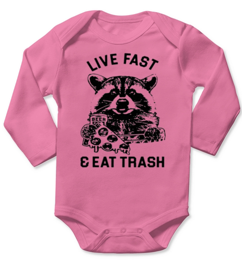 Raccoon Live Fast Eat Trash - Ladies Flowy Tank Long Sleeve Baby One-Piece