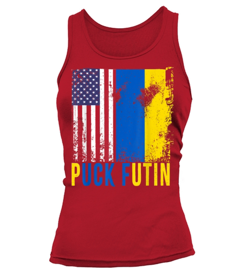 Puck Futin Ukraine Flag American Support Ukraine Tank top Woman