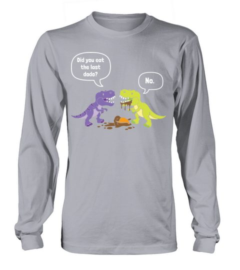 Funny Dinosaur Trex Eat Dodo Humor Men's Long Sleeve