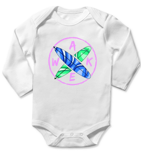 Womens Wake Surfing Gift Print Boat Lake Long Sleeve Baby One-Piece