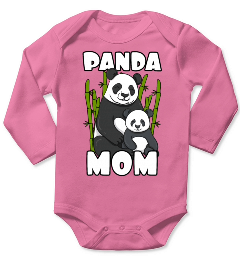 Mother Mama Mom Mum Mothers Day Baby Panda Gift Long Sleeve Baby One-Piece