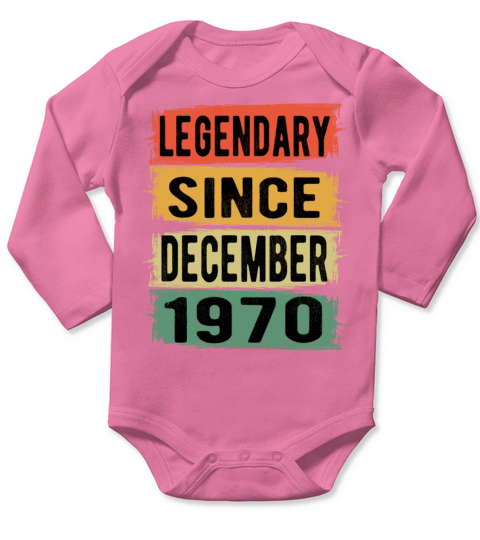 Birthday Retro Legendary December 197 Long Sleeve Baby One-Piece