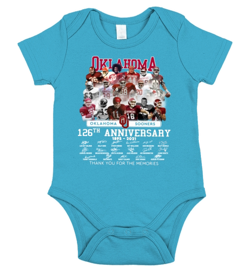 oklahoma 126th anniversary 1895-2021 signature thank you for the memories Short Sleeve Baby One-Piece