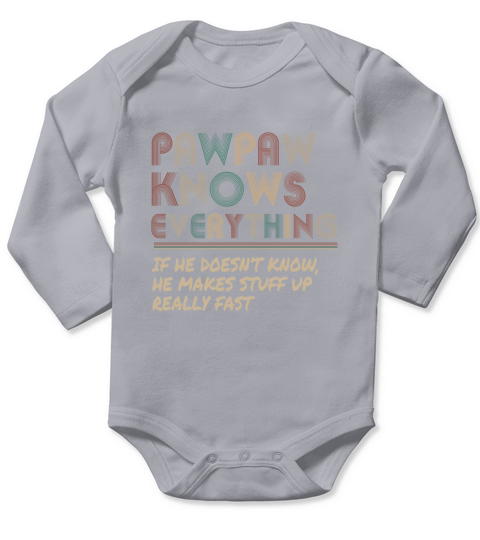 Ateesdas Pawpaw Know Everything Vintage Pawpaw Long Sleeve Baby One-Piece