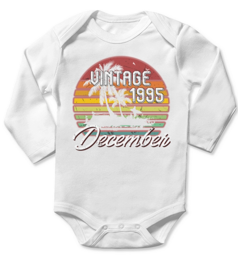 23th Birthday Gifts Retro Vintage December 1995 Long Sleeve Baby One-Piece