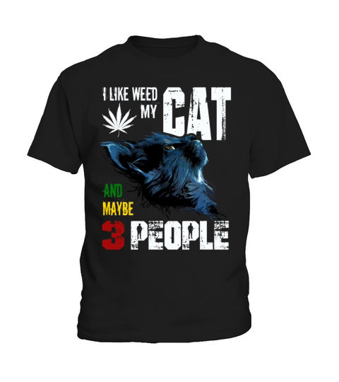 I Like Weed My Cat And Maybe 3 People graphic Kids T-Shirt