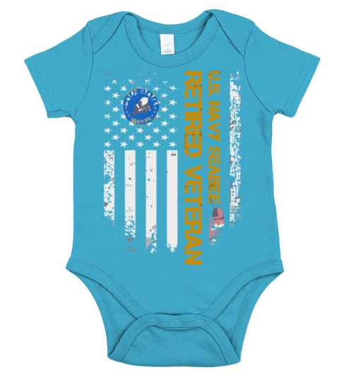 Vintage Usa American Flag Navy Seabee Proud Retire Short Sleeve Baby One-Piece