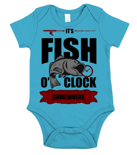 Fishing Fisherman fish o clock Angler Gift Short Sleeve Baby One-Piece