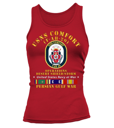 Navy USNS Comfort T AH 20 Gulf War w Ship Ribbons Women's Tank Top