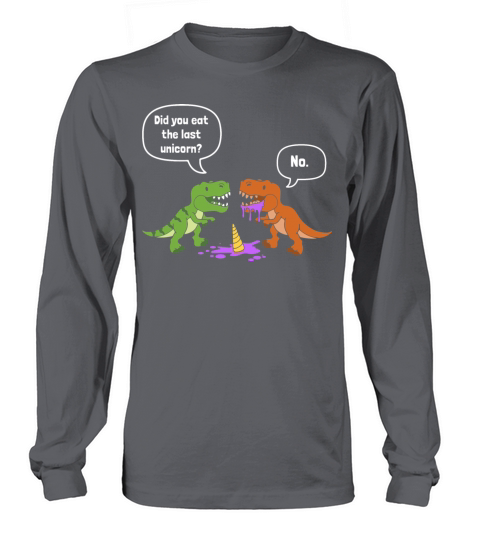 Funny Dinosaur Trex Eat Unicorn Humor Women's Long Sleeve
