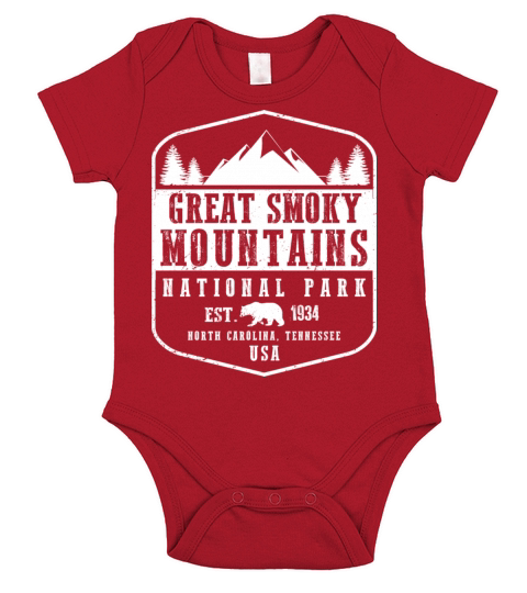 Great Smoky Mountains Short Sleeve Baby One-Piece