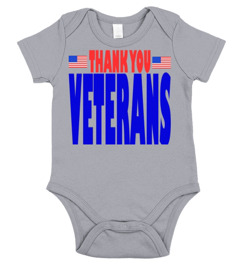USAts THANK YOU VETERANS us flag bluz Short Sleeve Baby One-Piece